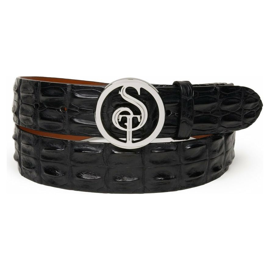 mens black hornback crocodile belt