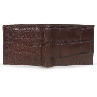 brown alligator bifold wallet