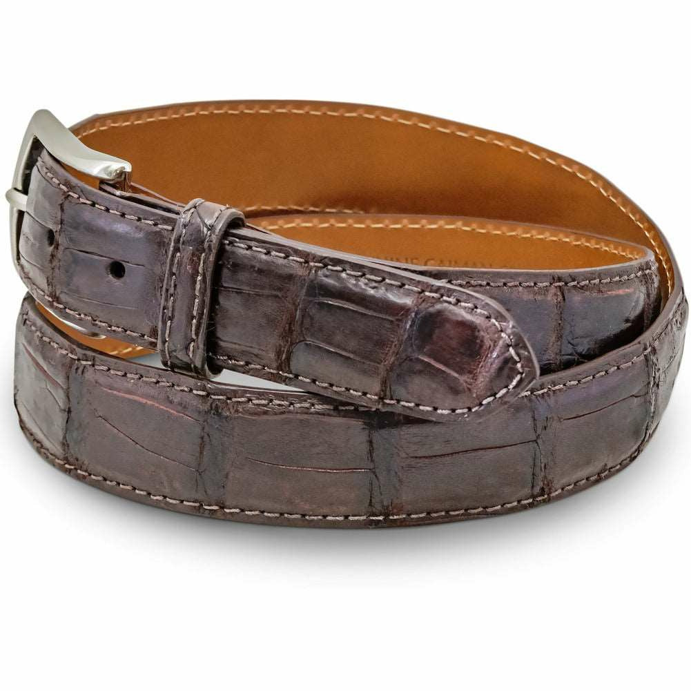 Mens Brown Crocodile Belt