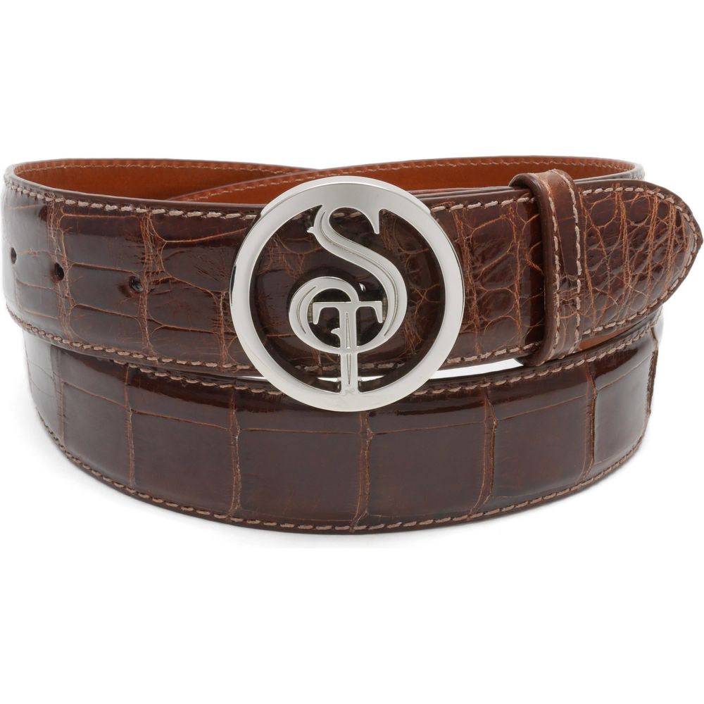 mens cognac alligator belt