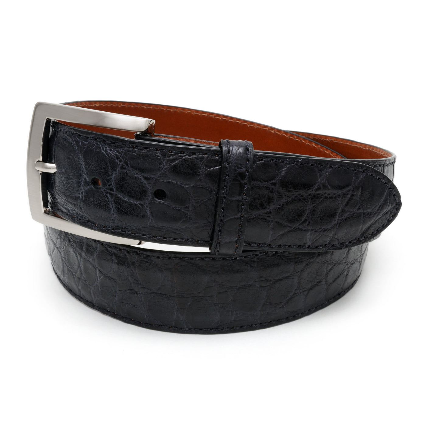 Mens Black Alligator Belt