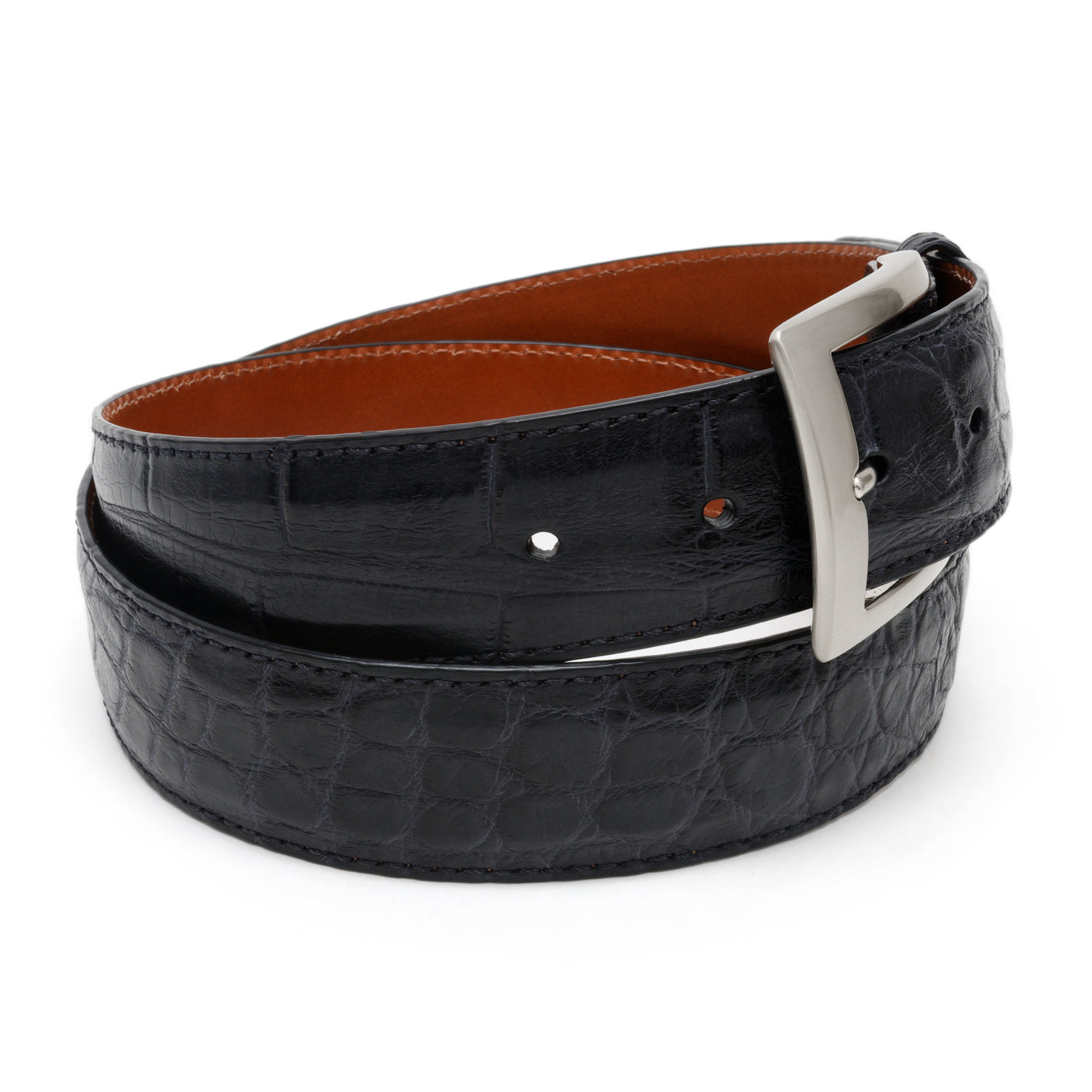 mens real black alligator belt