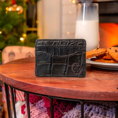 black alligator credit card wallet