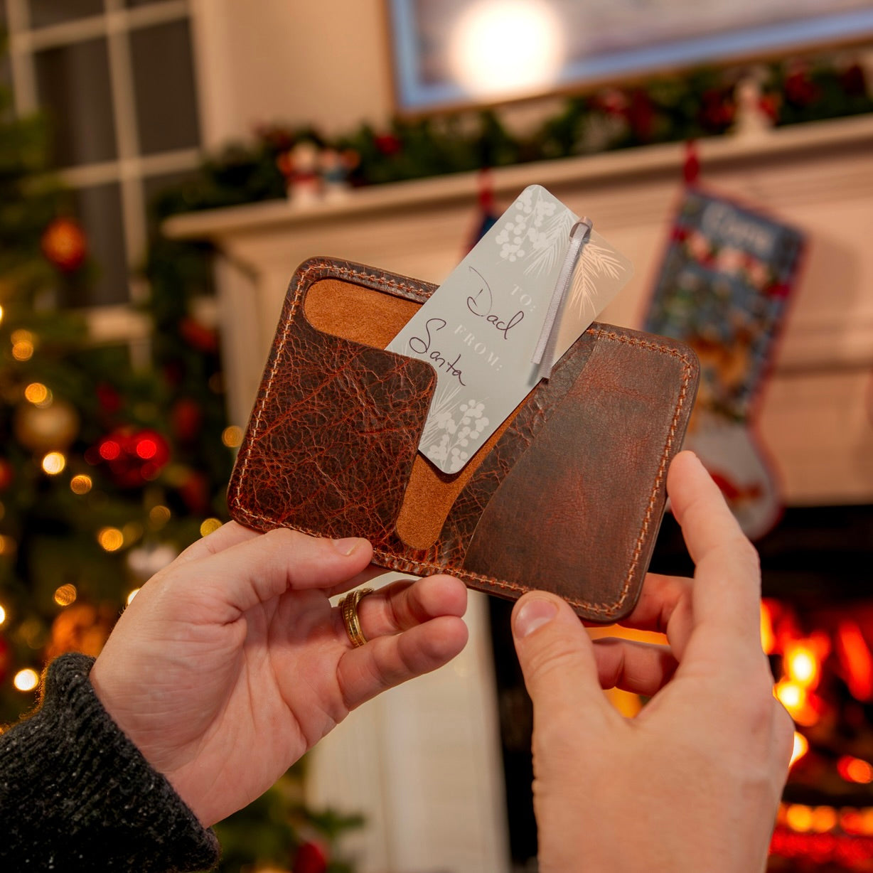 bison leather front pocket wallet