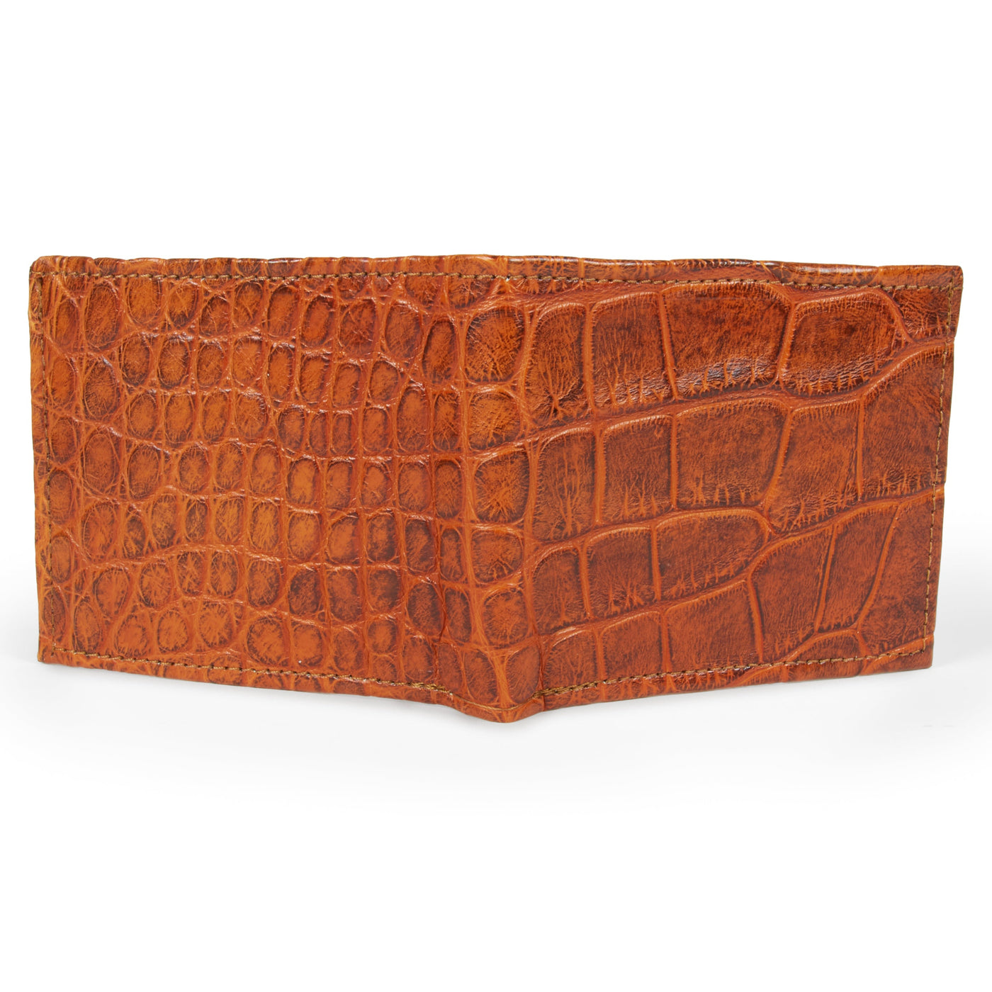 cognac alligator wallet