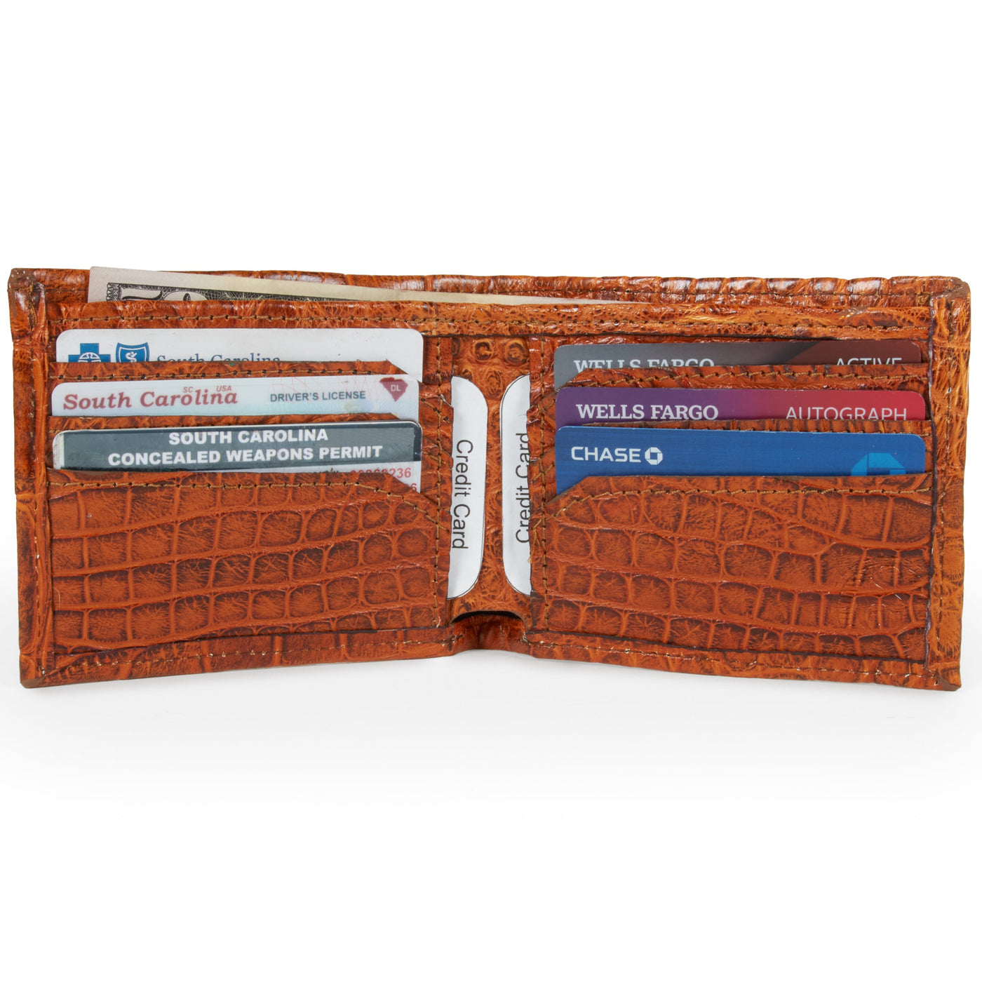 light brown alligator wallet