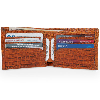 light brown alligator wallet