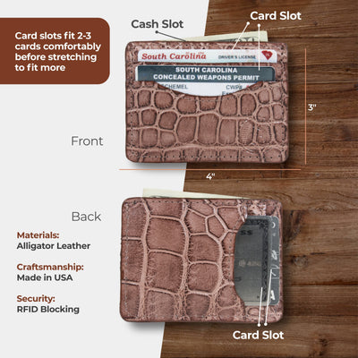 Alligator Skin Card Holder Wallet