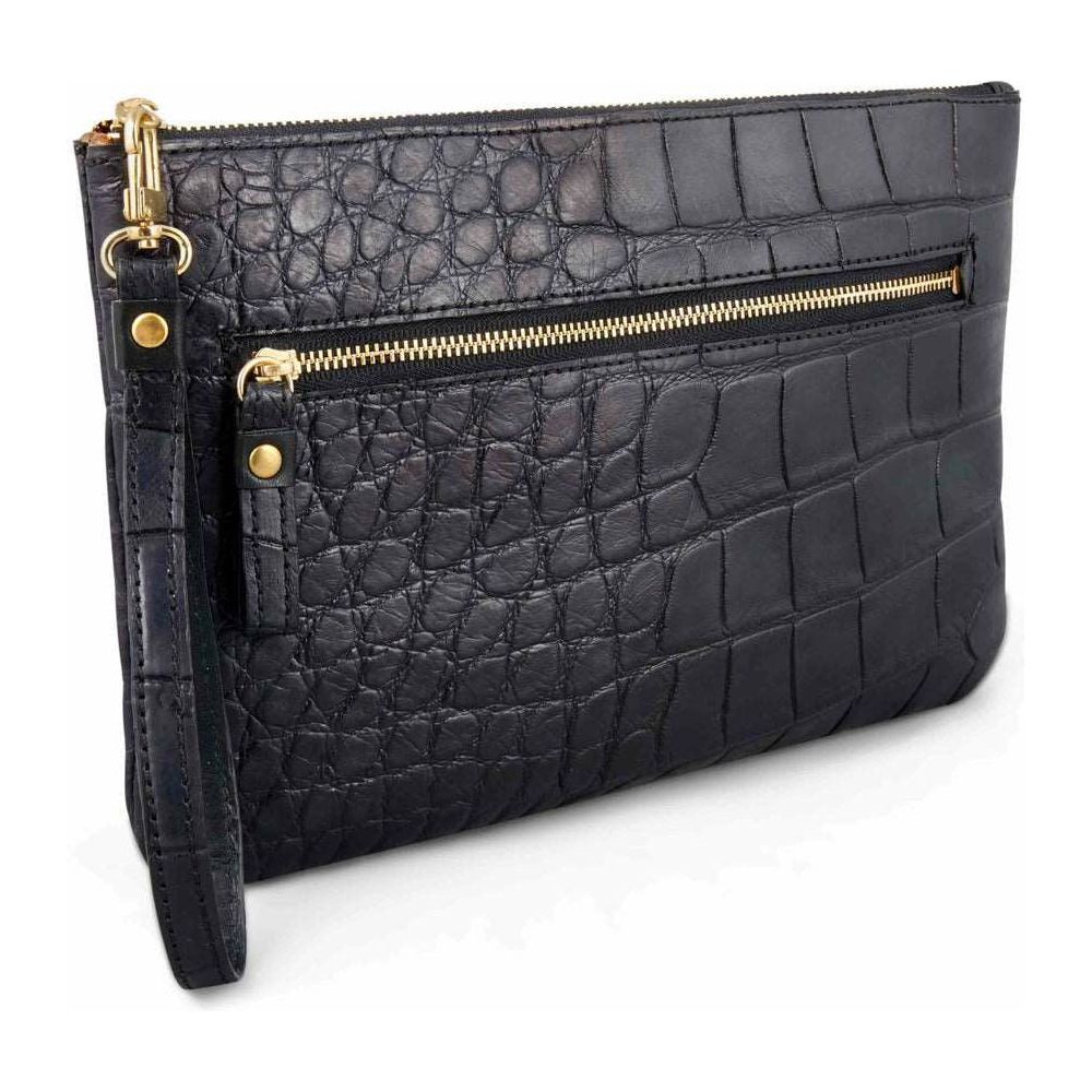 Black alligator cross body